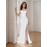 Elegant Off-the-Shoulder Mermaid Gown with High Slit and Choker Neckline - Perfect for Wedding or Formal Events