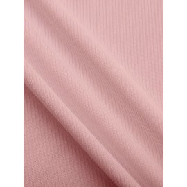 Sold Ribbed Elastic Waist Shorts, Casual Basic Shorts For Summer & Spring, Women's Clothing