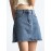 Mini Denim Skirt with Slash Pockets - Women's Denim Skirts for Casual Wear, Versatile, Basic, Washed Blue, Pocket Details, Easy to Style - Perfect for Daily Life, Outdoor Activities, and Travel