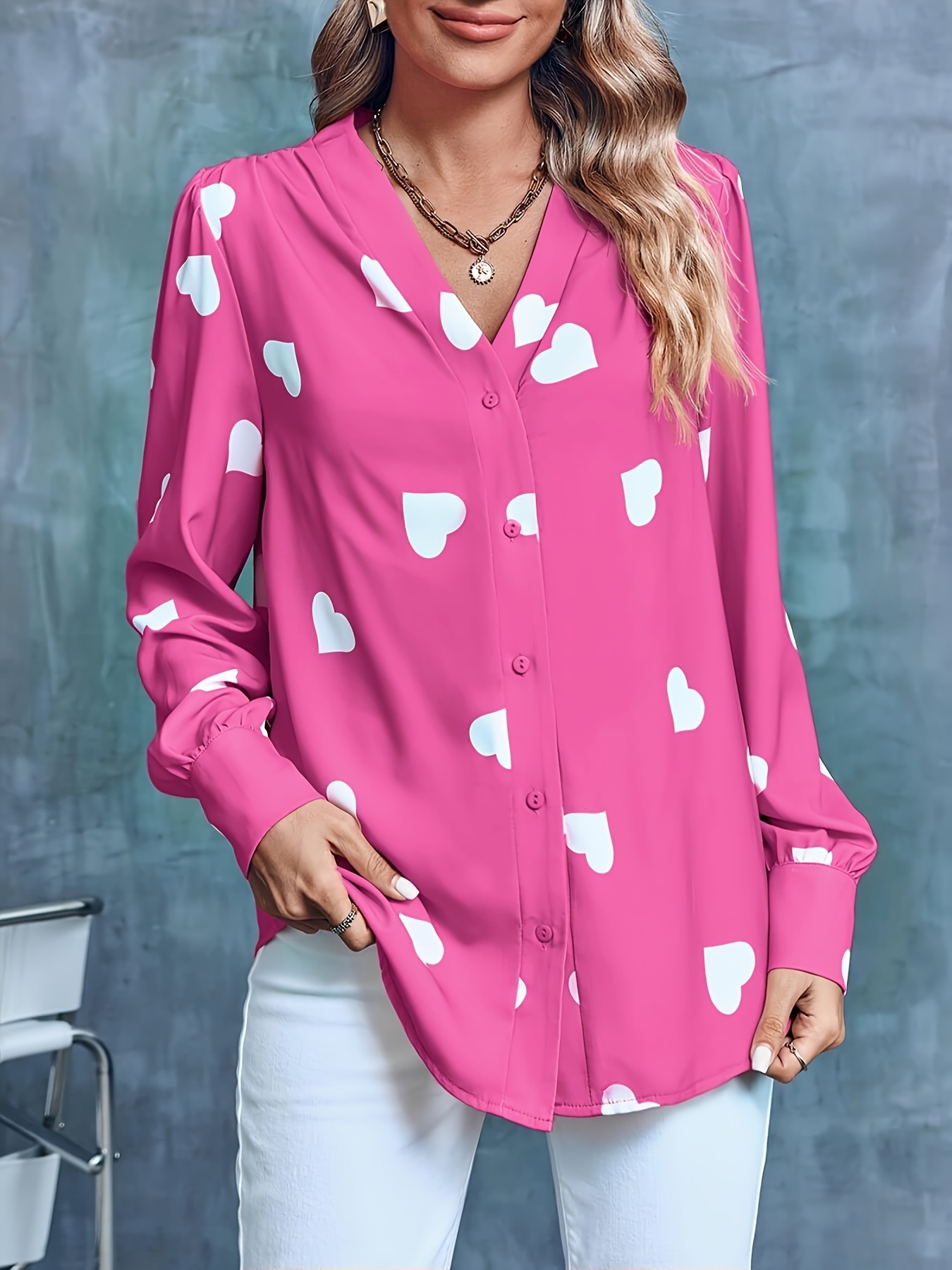 womens business casual tops summer long sleeve silk button down shirts v neck chiffon blouse details 2